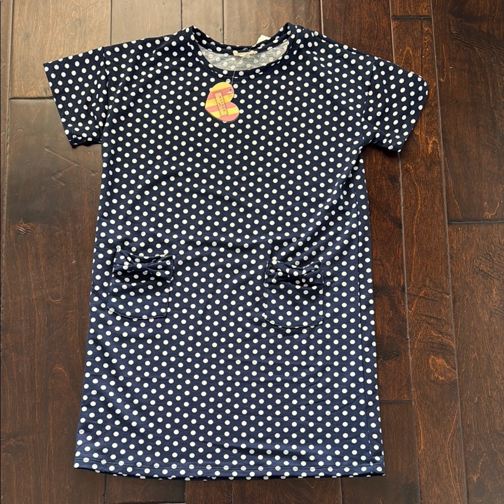 NWT Polka Dot Kids Dress - Navy and White